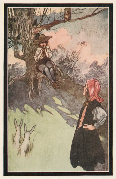 A Boy was Sitting under a Tree, Playing on a Rough Wooden Pipe by Charles Robinson